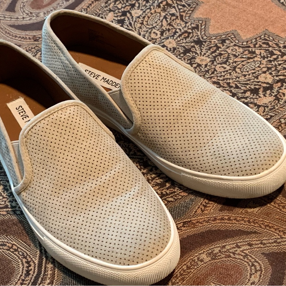 Steve Madden Zarayy Beige Perforated Shoes